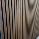 Close-up of wooden slats with a natural finish