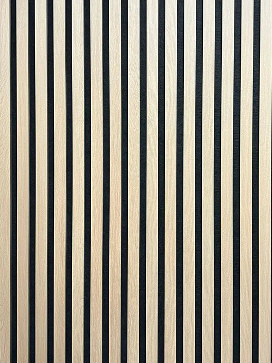 Wooden surface with black and beige vertical stripes