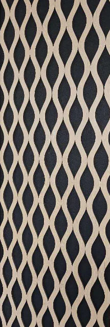 Patterned fabric with wavy lines on a black background
